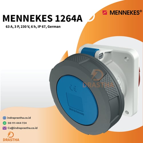 Mennekes 1264A Panel mounted IP 67, 63A, 3P, 230V, German