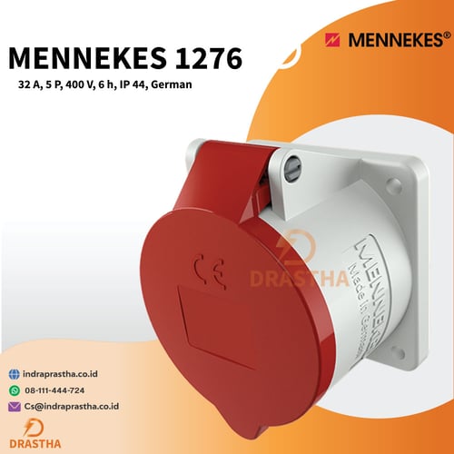 Mennekes 1276 Panel Mounted, IP44, 32A, 5p, 6 h, 400 V, German