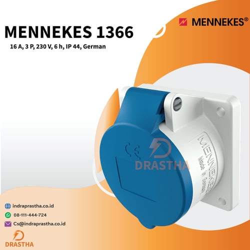 Mennekes 1366 Panel mounted receptacles IP 44, 16A, 230v, 3p, German