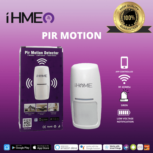IHME Smart Pir Motion Detector Sensor Gerak Pintar Wireless RF433 Tuya