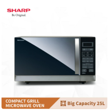 SHARP Microwave Oven Grill R728W-IN Kapasitas 25 L Auto Defriost New - Putih