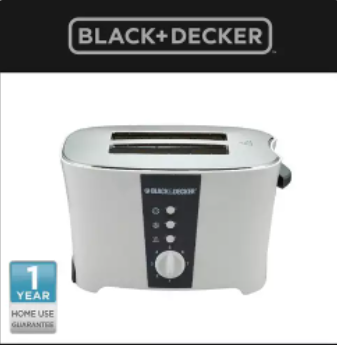Black + Decker 2 slice toaster ET122-B1