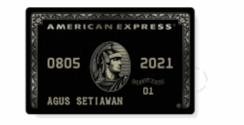 Kartu E-Money AMEX Black Card Custom eMoney eToll American Express - Print 1 Sisi