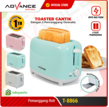 Advance Toaster Pangganan Roti T-8866 - Biru Muda