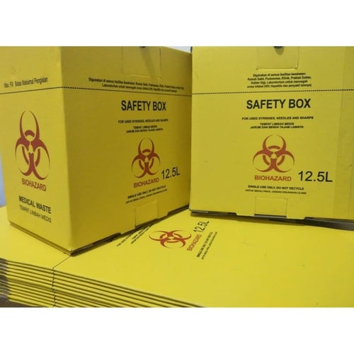 Safety Box 12.5 Liter Tempat Sampah Medis Kardus Packaging Karton Dus