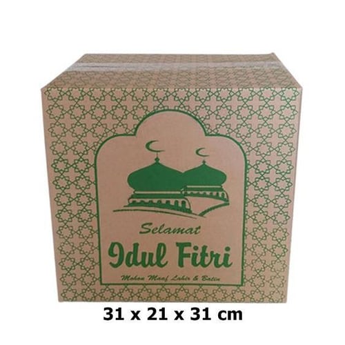 Box Dus Kardus Kotak Packaging Idul Fitri uk 31x21x31cm warna COKLAT