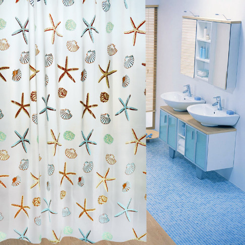 Tirai Kamar Mandi anti air - Gorden Shower Curtain Bathroom waterproof - BUNGA COKLAT