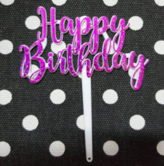 Topper Cake Happy Birthday 9.5 cm by ESSLSHOP2