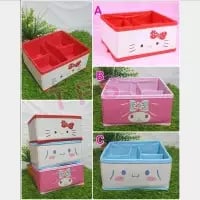 Box Kotak Lipat Mini Sekat 4 Hello Kitty My Melody Cinnamoroll