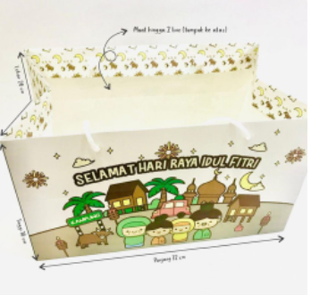 Paperbag tema Idul Fitri Mudik Paper Bag Lebaran 32x20x18 cm Packaging - Island
