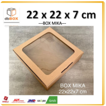 BOX MIKA 22x22x7 cm kardus die cut, untuk kue hampers gift box MIKA MI