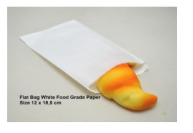 Paperbag Flat Kantong Kertas Putih 12x18 XS Gorengan Kentang Fries
