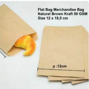 Paperbag kantong kertas Flat Coklat 12 x 18.5 (XS) Souvenir