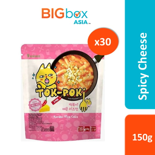 Korinus K-Bunsik Korean Rice Cake Tokpoki Spicy Cheese 150g x 30pcs
