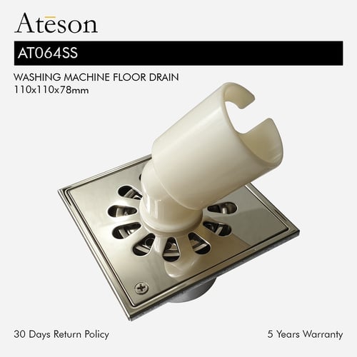 ATESON AT064BS Floor Drain Stainless Kotak Mesin Cuci Cover Sekrup