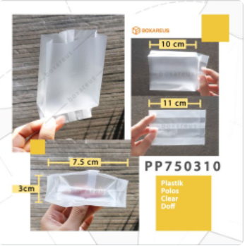 PP750310Pouch Plastik / Plastik Kue Polos Clear Doff/Plastik MoonCake