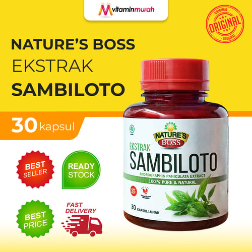 NATURES BOSS EKSTRAK SAMBILOTO 500 mg ISI 30 KAPSUL LUNAK