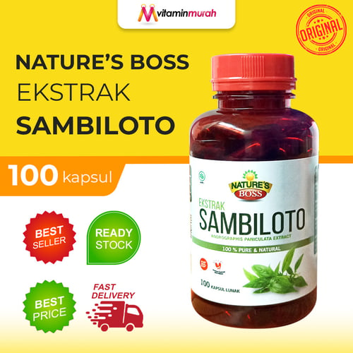 NATURES BOSS EKSTRAK SAMBILOTO 500 mg ISI 100 KAPSUL LUNAK