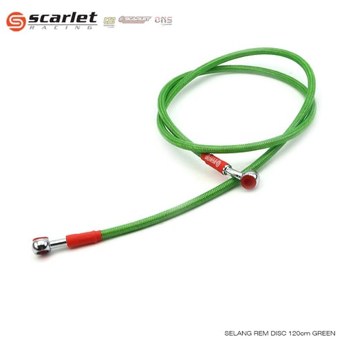 SCARLET RACING Kabel Selang Rem Disc Motor 120 cm black - Green