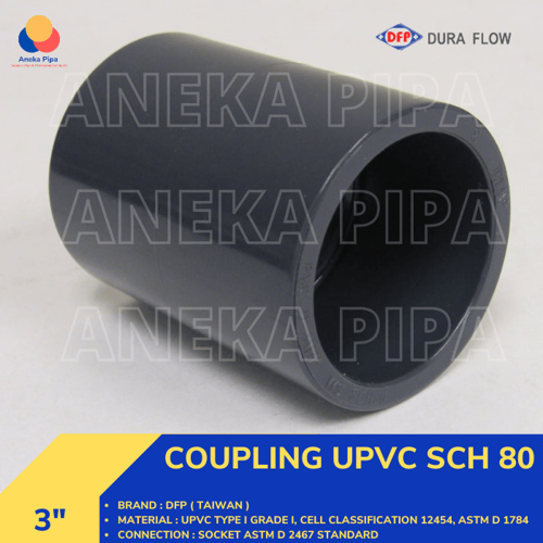 Coupling UPVC SCH 80 Socket ANSI Size 3 Inch
