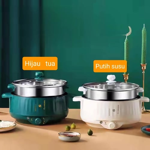 Panci listrik serbaguna 2.2L new model/Fry pan multifungsi - Putih