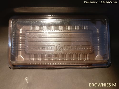 Kotak Mika Kue/Brownies/Bento Box/Tempat Makanan Brownies M
