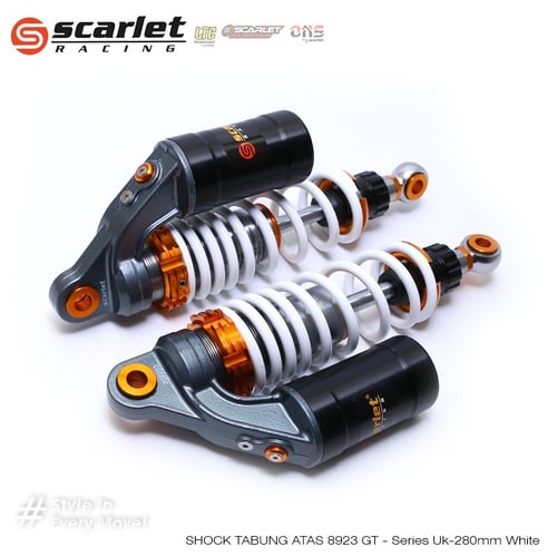 SCARLET RACING Shock breaker Skok absorber Tabung Atas 8923 GT Series - 320 mm, White