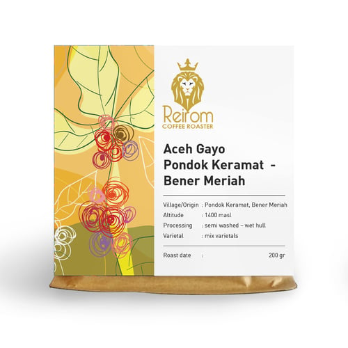 Coffee Beans Reirom Coffee Roaster - Aceh Gayo - Pondok Keramat - BM (200gr)