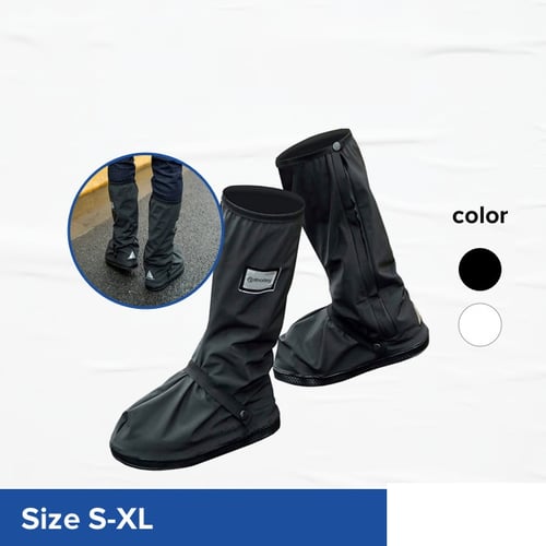 Rain Cover Rhodey Jas Hujan Sepatu dengan Reflektor Cahaya - Hitam, XL