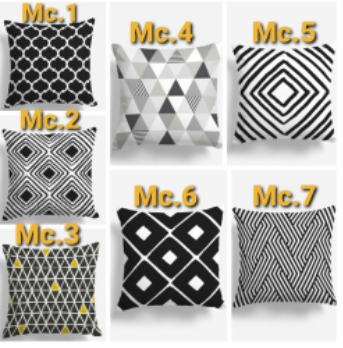 Cover  Sarung Bantal Sofa  Monochrome Ukuran 40x40 cm Mc2