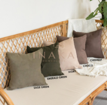 Sarung Bantal Sofa Bahan Suede Velvet Polos uk 40x40 cm cushion cover - VP Terracota