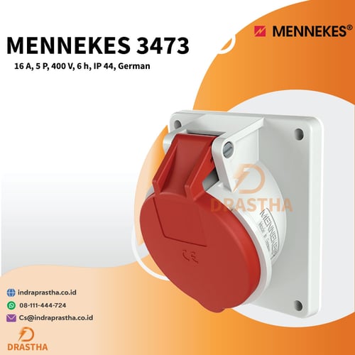 Mennekes 3473 Panel mounted, IP 44, 16A, 5P, 400V, IP 44 German