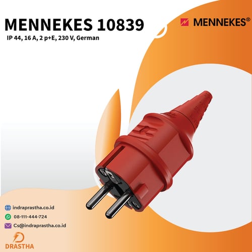 Mennekes 10839 Connector Schuko Black, IP 44, 16 A, 2 p+E, 230 V
