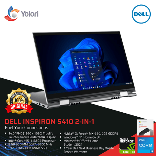 Dell Inspiron 5410 2-in-1 i5-1155G7 8GB 512 Nvidia MX330 2GB Windows 11 + OHS 2021