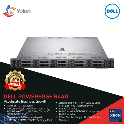 Dell Poweredge R440 Xeon Silver 4208 8GB 2TB