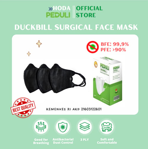 Masker Duckbill Putih PEDULI 3Ply 20 Pcs Face Mask Good Quality