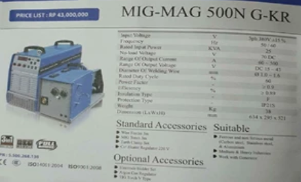 Mesin Las Mig Mag 500n G-KR Multipro