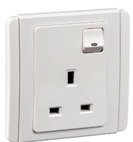 Schneider Electric Neo Stop Kontak 13A dengan sakelar & indikator neon type E3015D EWWW