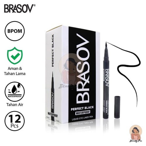 Brasov Eyeliner Liquid Pen Black 2ml (Perfect Black Waterproof)