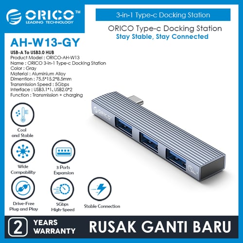 ORICO Type C Hub 3 Ports USB 3.1 USB 2.0 - AH-W13