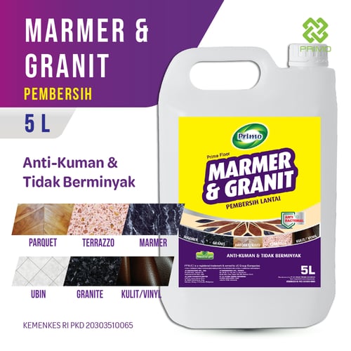 PRIMO Pembersih Marmer, Granit, Parquet Antibacterial 5 L