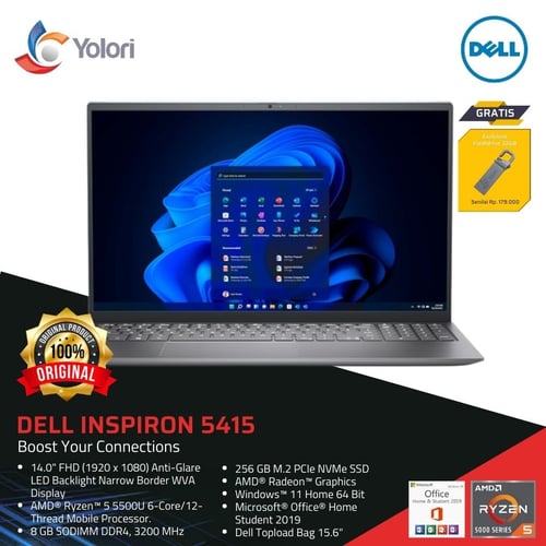 Dell Inspiron 5415 R5-5500U, 8GB, 256GB, AMD Radeon, Windows 11, OHS 2021