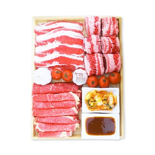 KOREAN BBQ SET - Beef 1kg + Kimchi 150gr + Sauce 280gr for 3-4 pax