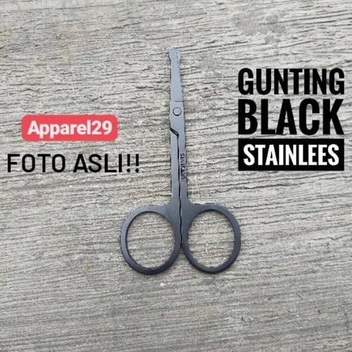 Gunting Stainless Mini Gunting kumis Bulu Hidung Benang Rambut - BLACK