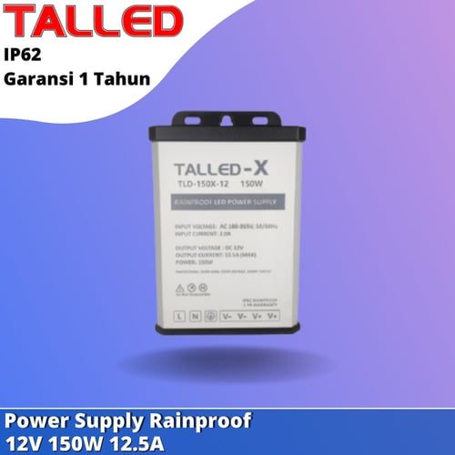 POWER SUPPLY / TRAFO PROFESIONAL TALLED RAINPROOF 150W 12V GARANSI 1 TAHUN ADAPTOR