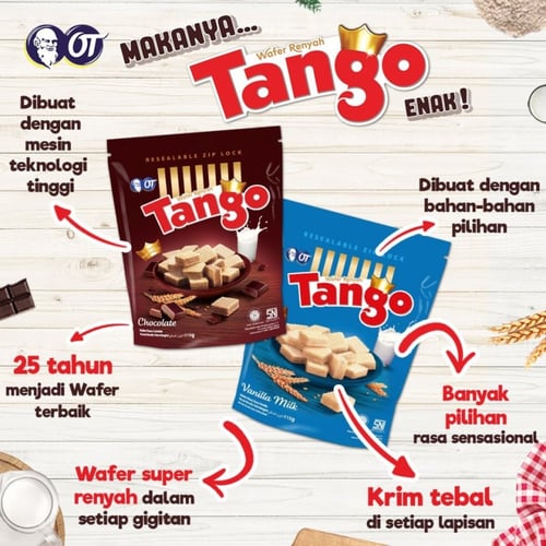 WAFER TANGO POUCH CHOCOLATE 100GR