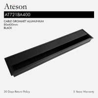 ATESON AT721BA400 Cover Lubang Kabel Meja Alumunium Persegi Hitam