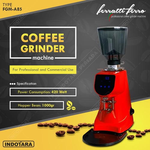 Coffee Grinder Machine / Alat Penggiling Kopi Ferratti Ferro FGM-A85 - Glossy Red