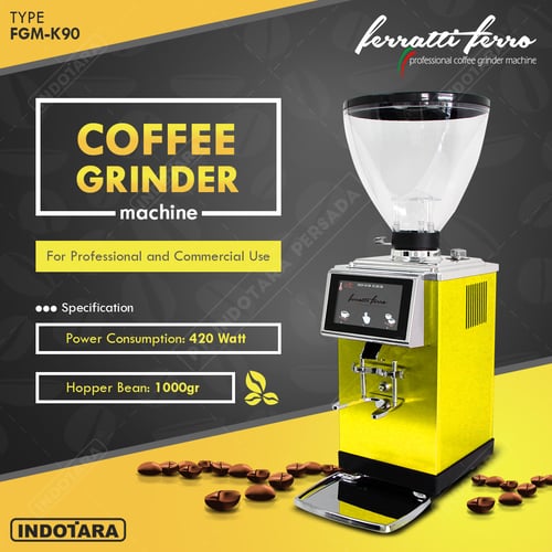 Coffee Grinder Machine / Alat Penggiling Kopi Ferratti Ferro FGM-K90 - Glossy Yellow
