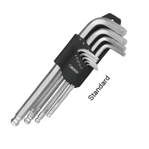 9Pcs Long Arm Ball Point Hex Key set  WHK2512BP-B09-B